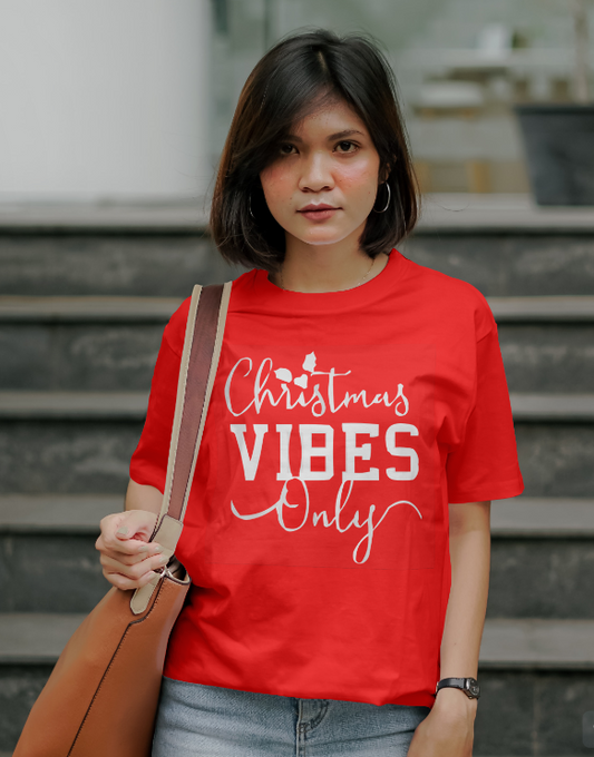 Christmas Vibes Only Red Tshirt